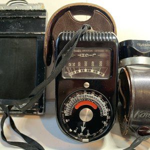 Vintage WESTON #715 Camera Photography Light Meter W Case & Alkon Film & Telesar